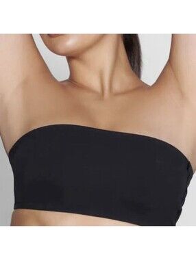 Skims Fits Everybody Bandeau Bra Onyx Black Strapless Tube Top Womens Sz Large